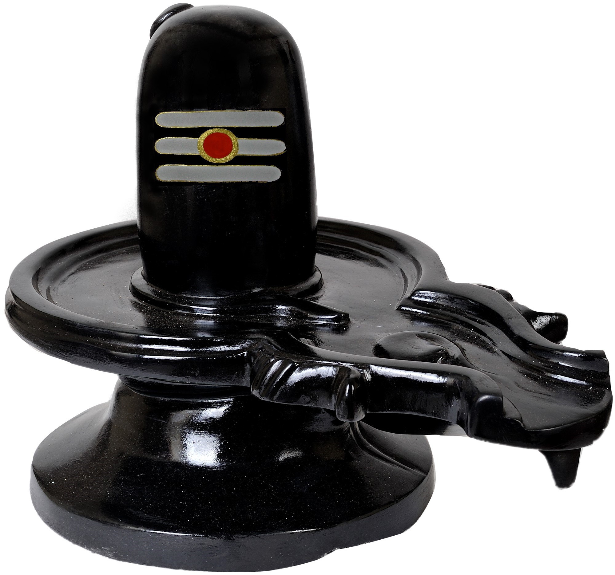 Maha Shivaratri sacred Shiva Lingam adorned with bilva leaves and flowers